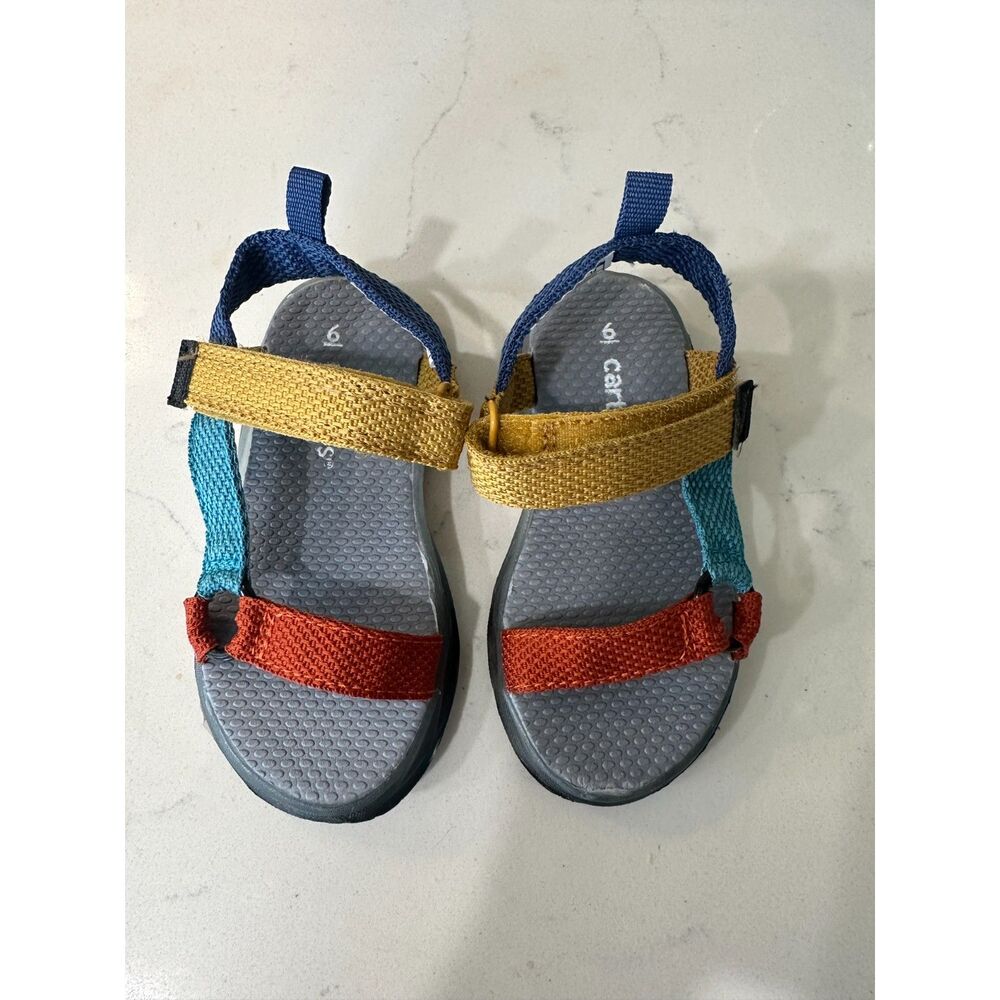 Carter's Tommie Multicolored Strappy Light Up Sole Sandals Toddler Size 6